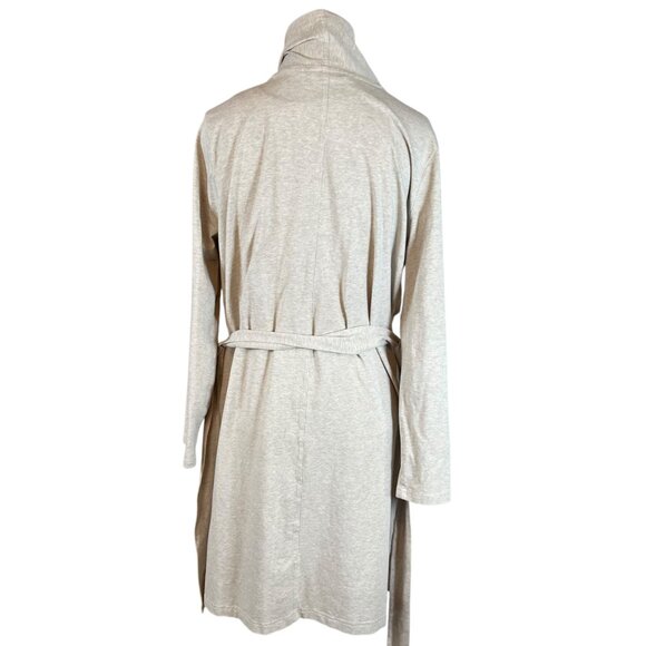 PACT Robe Women Medium Oat Heather Organic Cotton Cool Stretch Lounge Duster - Picture 4 of 5